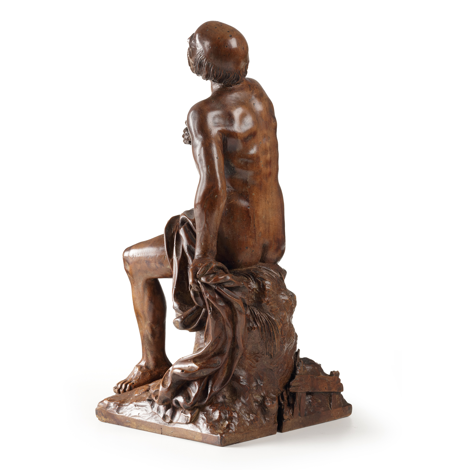 Exceptional boxwood sculpture of Job on the dung heap by Albert Jansz